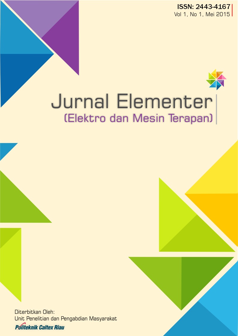					Lihat Vol 1 No 1 (2015): Jurnal Elektro dan Mesin Terapan (ELEMENTER)
				